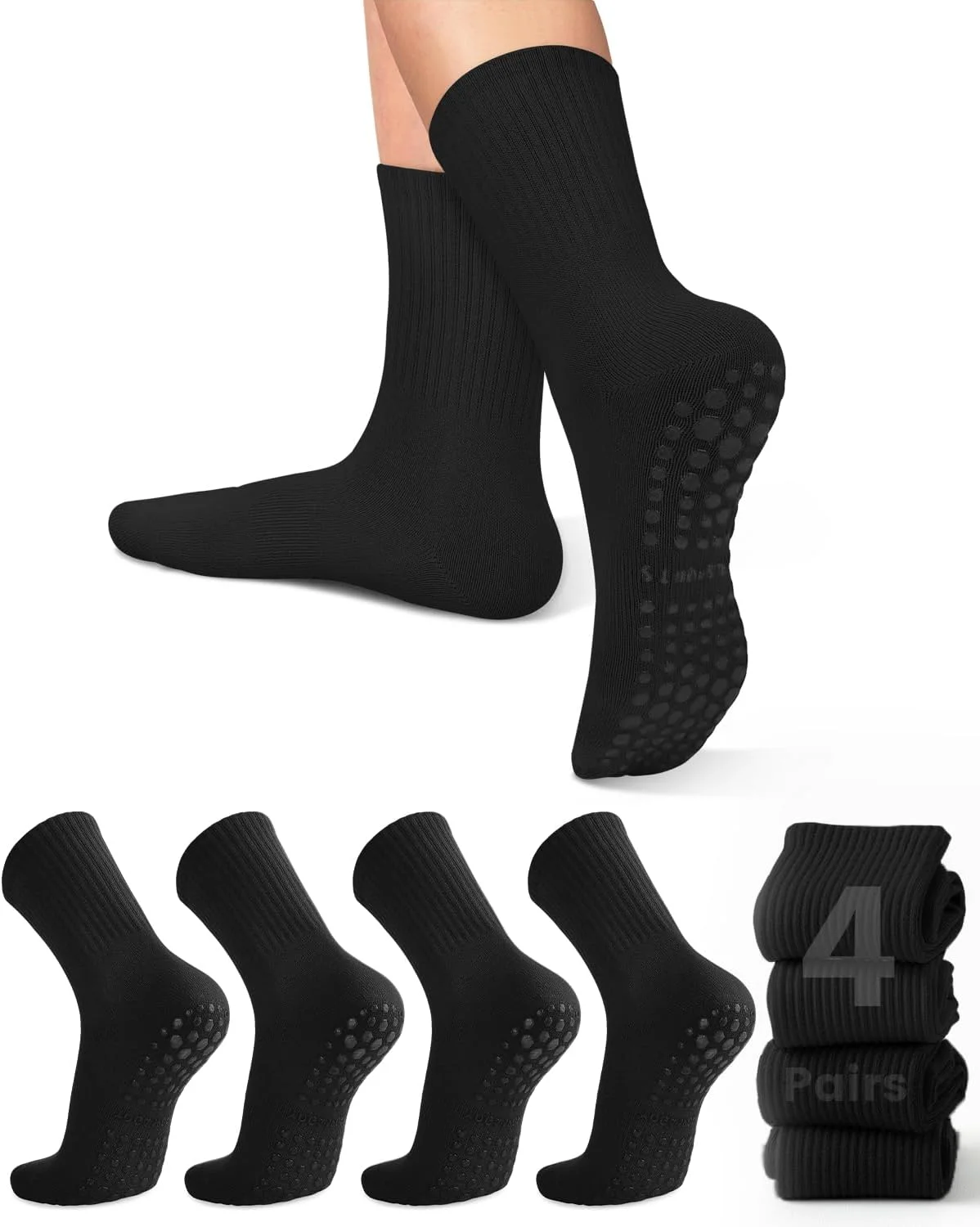 Pilates & Yoga Unleashed International Academy Yonkers - 4 paires de chaussettes de yoga