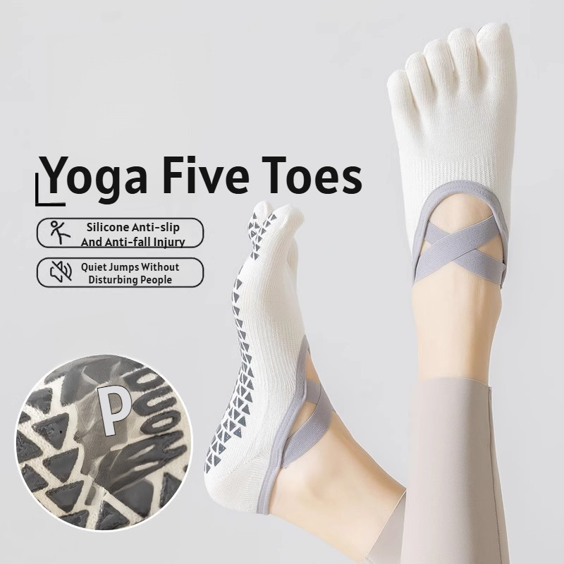 Pilates With Yoga - Chaussettes de yoga fines à cinq