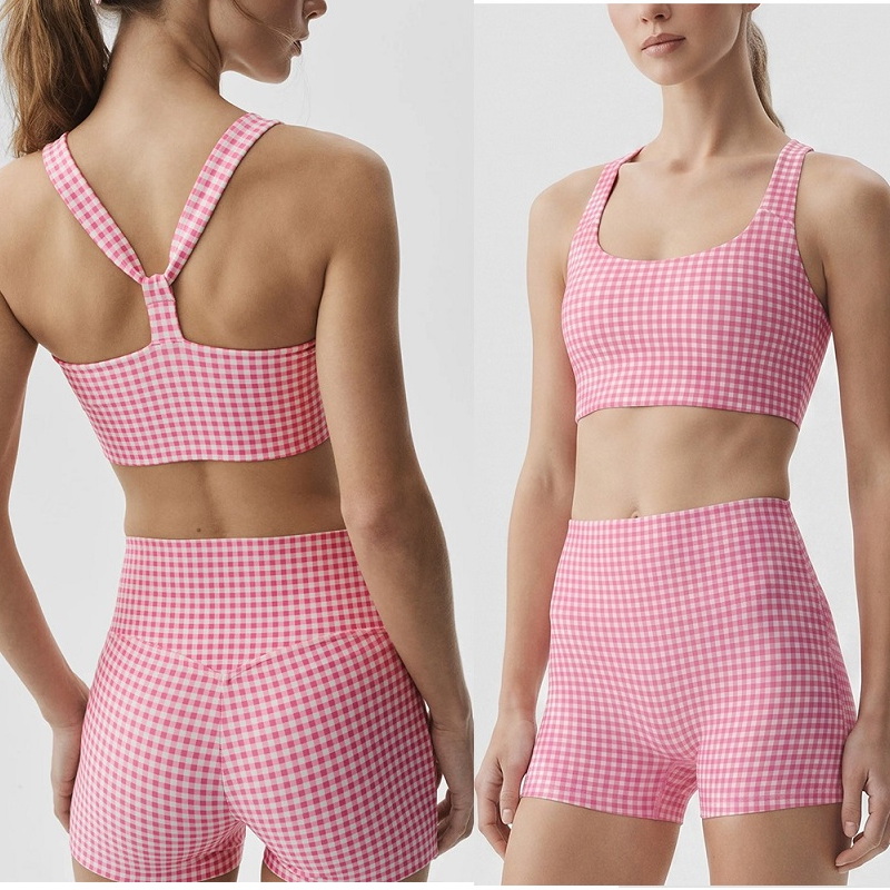 Pilates Yoga Set - Ensemble de yoga à carreaux pour